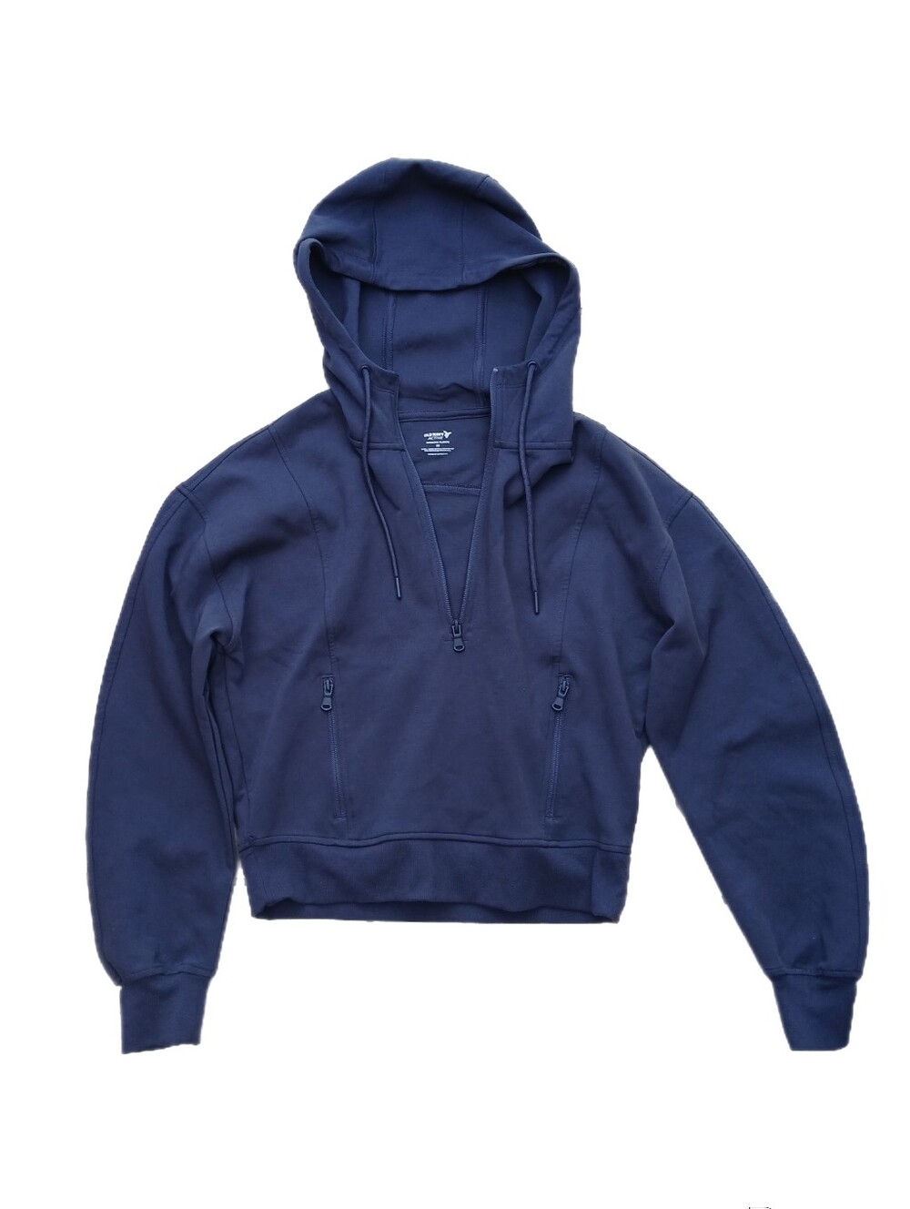 Old Navy Active Womens Navy Blue Cropped Quater Length Zipper Hoodie | Sz XS
